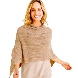NWT Chico's Women’s Beige Knit Poncho ~ Size S/M